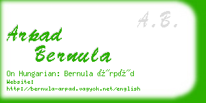 arpad bernula business card